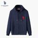 U.S. POLO ASSN.衛衣男秋季連帽開(kāi)衫外套男士運動(dòng)休閑上衣男 藏青 2XL 