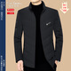 皮爾卡丹（pierre cardin）高端輕薄羽絨服男短款冬季新款白鴨絨中年休閑外套保暖爸爸裝針織  D21107黑色 XL