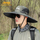 JEEP吉普帽子男士夏季防曬登山帽男戶(hù)外攝影大檐太陽(yáng)帽透氣遮陽(yáng)漁夫帽 軍綠 均碼