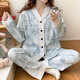 大碼200斤月子服春夏秋季純色薄款產(chǎn)后孕婦睡衣哺乳套裝家居服 S818 4XL碼（建議180-215斤）