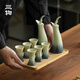 三物執此青綠酒具套裝中式分酒器一兩口杯白酒杯高級感古風(fēng)父親節禮物 執此青綠分酒器_二壺六杯+干泡盤(pán)