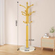 木樽鐵藝衣帽架臥室掛衣架落地家用簡(jiǎn)易立式室內置物掛包架收納衣服架 35cm加大加厚理石底盤(pán) 金色