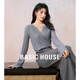 Basic House/百家好綿羊毛純色針織衫秋季桑蠶絲長袖打底衫2025女 灰色 L 110-125斤