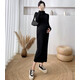 衣百壹（yIBAIyI）孕婦裝秋冬季長(cháng)款孕婦毛衣裙百搭打底顯瘦針織打底連衣裙秋冬款 黑色 2XL