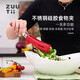 zuutii加拿大不銹鋼牛排夾鏟夾燒烤夾廚房防燙加寬耐熱硅膠煎烤夾 摩根紅