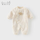 戴維貝拉（DAVE＆BELLA）冬季新款珊瑚絨寶寶連體衣新生兒衣服小童爬服嬰兒睡衣哈衣 卡其色【現貨】 80cm （建議身高73-80cm）