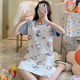 沛阮產(chǎn)后短袖月子服夏天薄款睡衣12喂奶哺乳睡裙棉質(zhì)孕婦連衣裙11月份 34哆啦裙 XL (120-140斤)