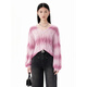 太平鳥(niǎo)女裝2024年秋冬暈染絞花線(xiàn)套衫 粉色 M