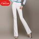 優(yōu)貝爾斯秋季職場(chǎng)微喇叭休閑褲女喇叭褲彈力修身顯高正裝西裝褲女長(cháng)褲子 白色31102 29碼/XL(腰圍2尺2)