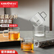金灶（KAMJOVE）玻璃水杯耐熱小品茗杯加厚功夫茶杯茶具家居泡茶小杯帶把花茶杯 透明款 80ml 4只