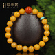 歐采妮蜜蠟手串天然琥珀原石滿(mǎn)蜜雞油黃老蜜蠟圓珠佛珠南紅多寶diy手鏈 一物一證