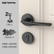 頂固（TOPSTRONG） 室內(nèi)臥室房門鎖衛(wèi)生間實木門把手靜音鎖具家用門鎖門鎖臥室門鎖 瑪瑙灰分體鎖+子母合頁*3+門吸*1 通用型