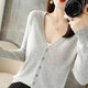 歐洛黛針織衫女春裝新年戰袍毛衣新年衣服外搭時(shí)尚特價(jià)紅品針織開(kāi)衫女 淺灰色 S