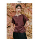 旅途原品ltyp 黑標(biāo)系列 100%真絲紅云紗時(shí)尚小衫 優(yōu)雅高級(jí)襯衫女 棕紅色 S