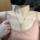 昂隆黃金999一往情深項(xiàng)鏈女士足金花絲金巢流蘇吊墜鎖骨鏈禮物送女友 黃金金巢套鏈  約9.4克