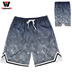 TriplewiN 運動(dòng)跑步籃球褲健身透氣速干潮流訓練五分褲復古寬松大碼短褲 3005運動(dòng)休閑褲 藍灰漸變 M 適合168-175CM60-68KG