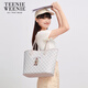 Teenie Weenie單肩大容量托特包女學(xué)院風(fēng)TW小熊棋盤格通勤包包 2025年禮物女包 香芋紫/單包0180FW02VT01-WZB