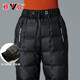 雅鹿冬季2025新款90白鴨絨羽絨褲女士外穿時(shí)尚修身加厚保暖棉褲子 黑色 L 【建議100-115斤左右】