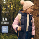 戴維貝拉（DAVE＆BELLA）冬裝新款短款小女孩羽絨服防水中大童外套連帽女童上衣兒童外衣 藏青色【現貨】 130cm 【充絨量76.5g】
