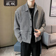晨雙夾克外套男冬季翻領(lǐng)短款輕熟風(fēng)2024千鳥(niǎo)格子寬松韓版厚款毛呢上衣 黑白格 L