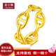 金小貅黃金戒指女足金999豬鼻子戒指時尚條戒亮面鏈條戒送朋友生日禮物 豬鼻子戒指 18號圈口 約1.05g