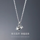 榛橙999足銀新款鈴蘭花項鏈女文藝新中式足銀鎖骨鏈百搭甜美吊墜 999足銀鈴蘭花項鏈 銀色