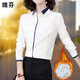 白色襯衫女長(cháng)袖職業(yè)正裝2024秋冬新款雪紡免燙酒店商務(wù)工作服套裝 白色（加絨） M（100-110斤左右）