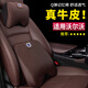 艾黎森適用沃爾沃頭枕腰靠真皮XC60S60S90汽車(chē)頭枕護頸枕車(chē)用座墊靠枕  頭枕+腰靠各一個(gè)（摩卡棕）