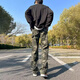 黑盒白牛仔褲男2025春夏季新款美式vibe風(fēng)迷彩工裝高街復古百搭伐木褲 WKXS-K910迷彩色 XL