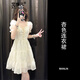 艾珠兒（Aizhuer）小個子法式茶歇蓬蓬連衣裙子女夏季2024新款高級感收腰顯瘦公主裙 杏色 M