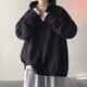 舍里甲人連帽毛衣男冬季韓系慵懶風(fēng)復古日系加厚外套秋冬感潮牌針織衫 黑色 2XL 建議130-145斤