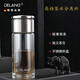 德瑯（DELANG）德國品牌水杯雙層玻璃杯商務(wù)辦公茶水分離杯男女高檔茶杯320ml 茶水分離杯8001-鋼本色-獨立茶倉