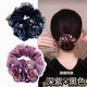 朋寧韓版中年媽媽頭花頭繩綁頭發(fā)扎頭發(fā)丸子頭發(fā)圈盤(pán)發(fā)高彈力 【深紫+黑色】