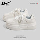 回力女鞋厚底板鞋潮流百搭小白鞋子女休閑運動(dòng)鞋 1799 白/灰 39
