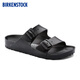 BIRKENSTOCK勃肯德國進口男女款EVA時尚外穿Arizona雙扣沙灘拖鞋 黑色窄版129423 39