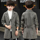 尚學(xué)季 男童外套春秋中長(cháng)款2023英倫休閑兒童小西裝大男孩演出服百搭 大半碼淺灰色 150碼155cm以下 90斤左右