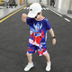 迪士尼奧特曼套裝兒童夏裝童裝2023新款小童衣服夏季男童兩件套寶寶男孩 藍色（短袖夏款） 120cm