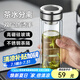 物生物玻璃杯男士雙層高硼硅玻璃泡茶杯家用辦公室水杯商務(wù)車載便攜水杯 太空銀-雙層玻璃+304茶隔 400ml