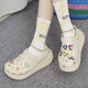 卡駱馳（crocs）洞洞鞋女鞋  秋夏季新款時(shí)尚休閑厚底涉水沙灘鞋涼拖鞋 經(jīng)典泡芙系列/骨白色/偏大一碼 39 W8/25cm/38-39