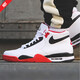耐克（NIKE）官方艦店男鞋新款運(yùn)動(dòng)鞋AIR FLIGHT 89 AJ氣墊緩震復(fù)古休閑籃球鞋 經(jīng)典中幫白紅黑 42