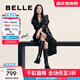 百麗（Belle）周雨彤同款月光騎士靴女商場(chǎng)款顯瘦長(cháng)靴3EL73DG4 【周雨彤同款】耀夜黑(亮面) 39 (245mm)