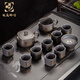 瑯庭琊坊鎏金紫砂茶具套裝高檔禮品泡茶功夫茶具茶壺會(huì)客茶杯套組禮盒裝 金枝玉葉紫砂四方壺12頭套裝