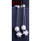 獅子頭S925銀飾品鋯石水晶冰雪花耳線(xiàn)女耳釘氣質(zhì)日韓國長(cháng)款冰花流蘇耳墜新年禮物 虎年 雪花珍珠耳釘 C3006