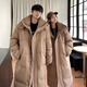 BOYXCO東北超長款過膝情侶羽絨服男女加厚保暖寬松百搭防寒情侶裝外套潮 卡其色 M 建議80-120斤