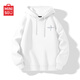 名創(chuàng)優(yōu)品（MINISO）連帽衛(wèi)衣男重磅寬松春秋季休閑高級感青少年潮流外套 白 M
