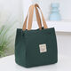 鵬境2024帆布手提包原創(chuàng  )日系女士水桶帆布袋托特拉鏈便當飯餐盒簡(jiǎn)約包 小熊小方包【清新綠】