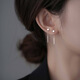 柚芳方塊流蘇耳線(xiàn)2025年新款潮耳釘女小眾設計感養耳洞睡覺(jué)不用摘耳飾 銀色【一對裝】