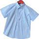 忻悅晴兒童白色襯衫加肥加大男童女童短袖薄款半袖上衣學(xué)生表演襯衣校服 加肥版藍色短袖 180 加肥版（建議體重130-140斤）