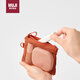 無印良品（MUJI）再生聚酯纖維 雙拉鏈包 收納袋  橙色S 