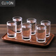 CLITON白酒杯套裝帶刻度二兩杯一口杯子彈杯烈酒杯玻璃杯威士忌杯6只